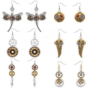 Boucle d'Oreille Chaîne Clip Steampunk