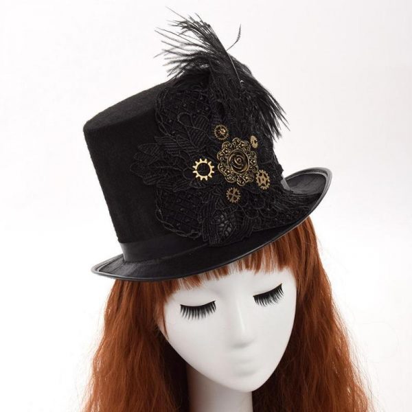 Chapeau Plume Steampunk Victorien