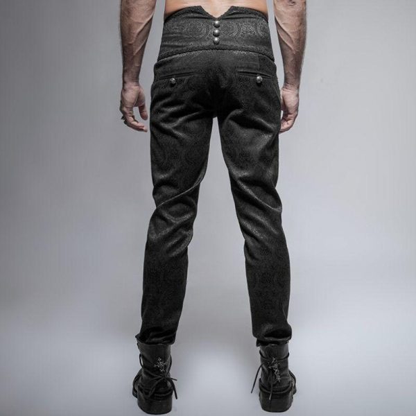 Pantalon Noir Steampunk Taille Haute