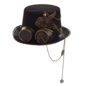 Chapeau Steampunk Chaîne et Plume