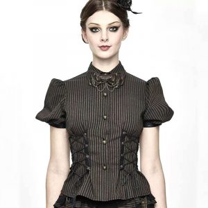 Chemisier à Rayures Femme Steampunk