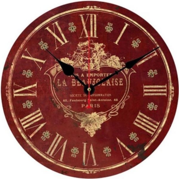 Horloge murale vintage rouge