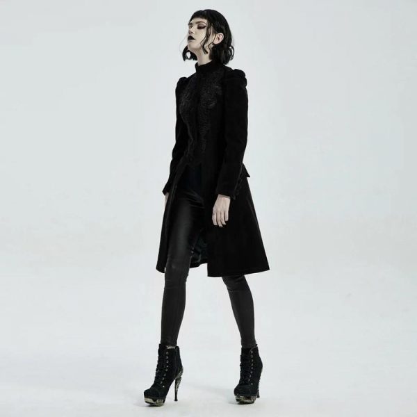 Manteau Long Noir Gothique Femme